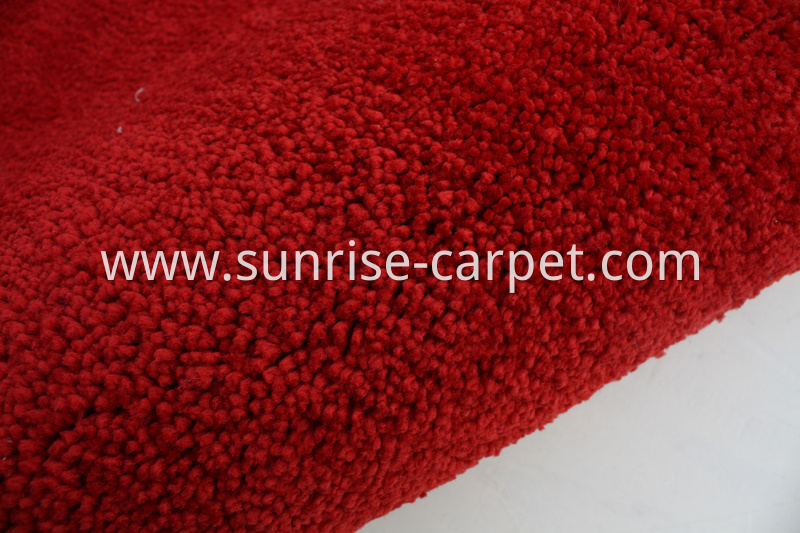 Elastic Polyester Shaggy Rug Red Color